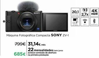 Câmera fotográfica sony