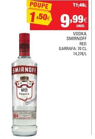 Vodka Smirnoff Red 70cl