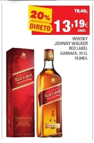 Continente Whisky Johnny Walker Red Label 70cl promoção