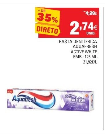 Continente Pasta Dentífrica Aquafresh Active White 125ml promoção