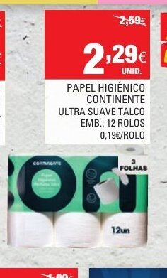 Continente Papel Higiénico Continente promoção