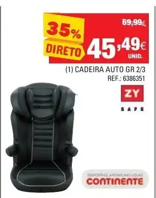 Continente (1) Cadeira Auto GR 2/3 promoção