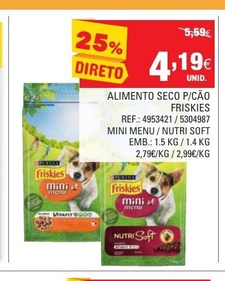 Continente Alimento Seco p/ Cão Friskies 1.5kg promoção