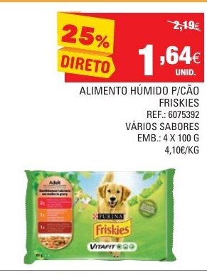 Continente Alimento Húmido P/Cão Friskies 4x100g promoção