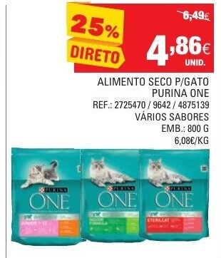 Continente Alimento Seco P/ Gato Purina One 800g promoção