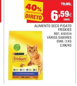 Continente Alimento Seco P/Gato Friskies 3kg promoção