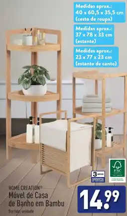 HOME CREATION Móvel de Casa de Banho em Bambu