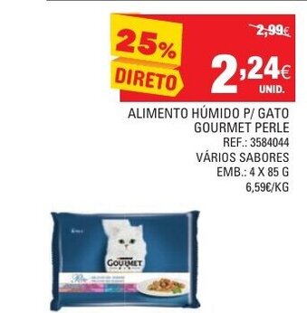 Continente Alimento Húmido P/Gato Gourmet Perle 4x85g promoção