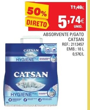 Continente Absorvente P/Gato Catsan 10L promoção