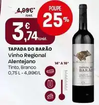 Intermarché Tapada do barão - vinho regional alentejano promoção