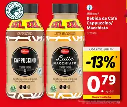Lidl Milbona Bebida de Café Cappuccino/ Macchiato Cad emb. 380 ml promoção