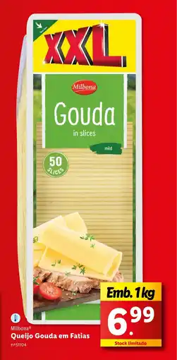 Lidl Milbona Queijo Gouda em Fatias em promoção