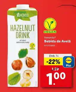 Lidl Vemondo Bebida de Avelã Emb. 1L promoção