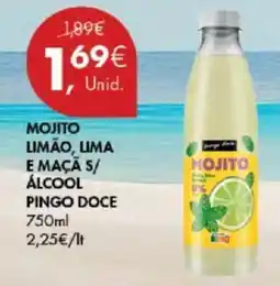 MOJITO LIMÃO, LIMA E MAÇÃ S/ ÁLCOOL PINGO DOCE 750ml