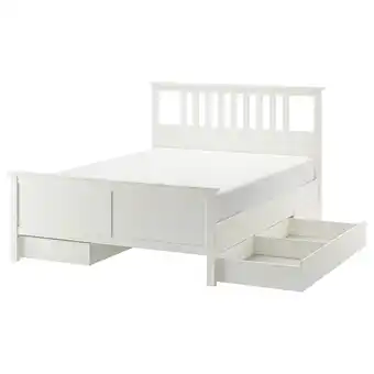 IKEA Hemnes Estrutura cama c/4 gavetões, velatura branca, 140x200 cm promoção