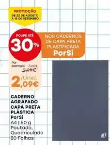 Intermarché Porsi - caderno agrafado capa preta plástica promoção
