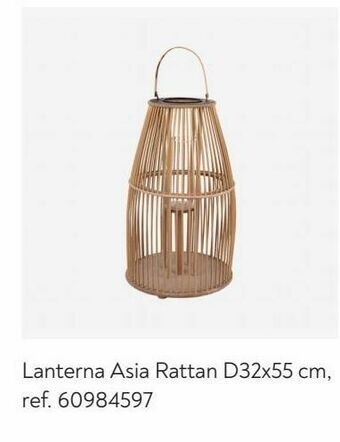 Gato Preto Lanterna asia rattan d32x55 cm promoção