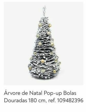 Árvore de natal pop-up bolas douradas 180 cm