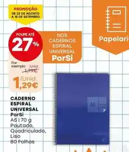 Intermarché Porsi - caderno espiral universal promoção