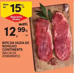 Continente Bife da vazia de novilho continente promoção