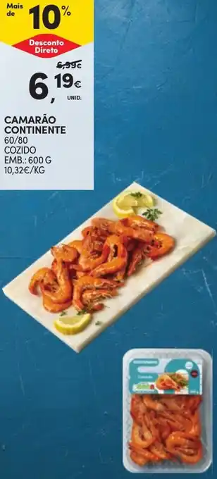 Continente Camarão continente promoção