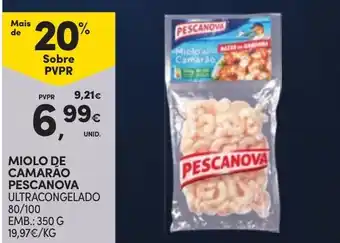 Continente Miolo de camarão Pescanova promoção