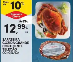 Continente Sapateira cozida grande continente seleção promoção