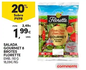 Continente Salada gourmet 8 brotes florette promoção