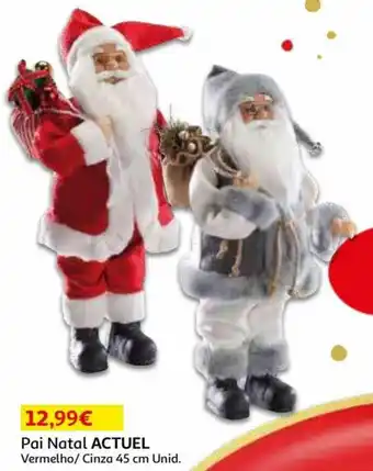 Auchan Pai Natal Actuel Vermelho/Cinza 45cm promoção