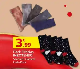 Auchan Meias Inextenso Senhora/Homem 5 pack promoção