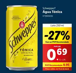 Lidl Schweppes Água Tónica promoção