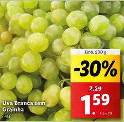 Lidl Uva Branca sem Grainha promoção