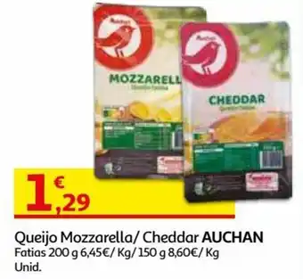Queijo Mozzarella/Cheddar Auchan 200g