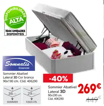 Sommier Abatível Lateral 3D 90x190cm