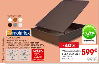 Conforama Sommier Abatível Flex Box 3D II 140x190 promoção