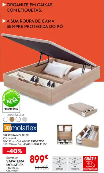 Conforama Sommier Sapateira Molaflex 140x190cm promoção
