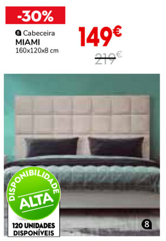 Conforama Cabeceira Miami 160x120x8cm promoção