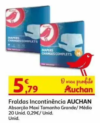 Fraldas Incontinência Auchan 20 unid