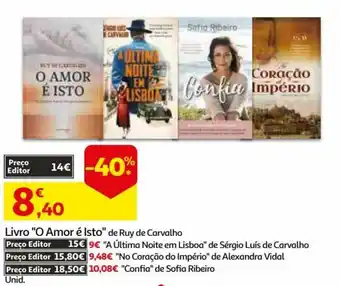 Auchan Livro "O Amor é Isto" de Ruy de Carvalho promoção