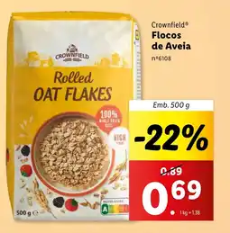 Lidl Crownfield Flocos de Aveia promoção