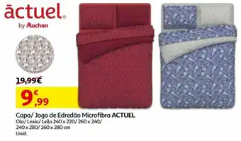 Auchan Capa/Jogo de Edredão Microfibra Actuel 240x220/260x240/240x280/260x280cm promoção