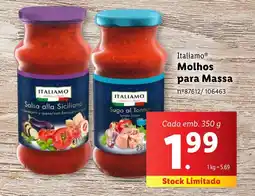 Lidl Italiamo Molhos para Massa promoção