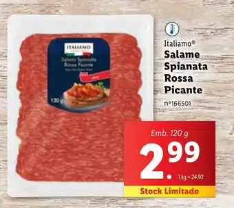 Lidl Italiamo Salame Spianata Rossa Picante promoção