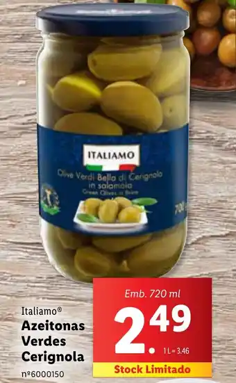 Lidl Italiamo Azeitonas Verdes Cerignola promoção