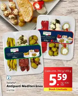 Lidl Italiamo Antipasti Mediterrânea promoção