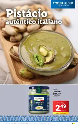 Lidl Italiamo Creme para Barrar com Pistácios promoção