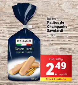 Lidl Italiamo Palitos de Champanhe Savoiardi promoção