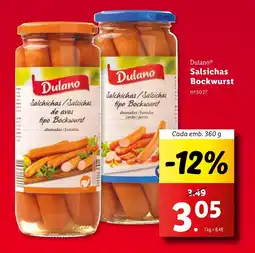 Lidl Dulano Salsichas Bockwurst promoção