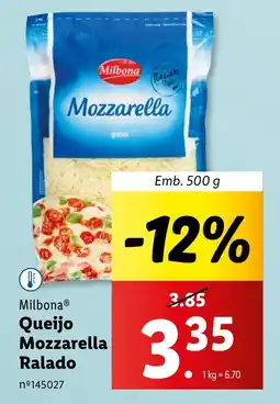 Lidl Milbona Queijo Mozzarella Ralado promoção