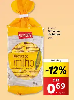 Lidl Sondey Bolachas de Milho promoção